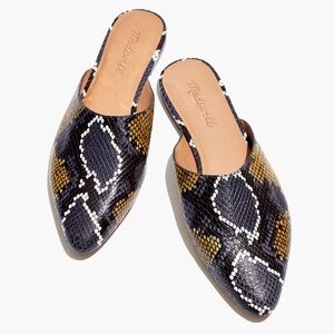 NEW Madewell The Remi Mule in Snake Embossed Leather